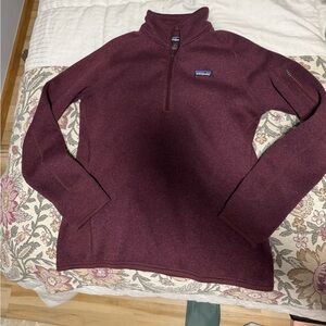Burgundy Patagonia 1/4 zip sweater